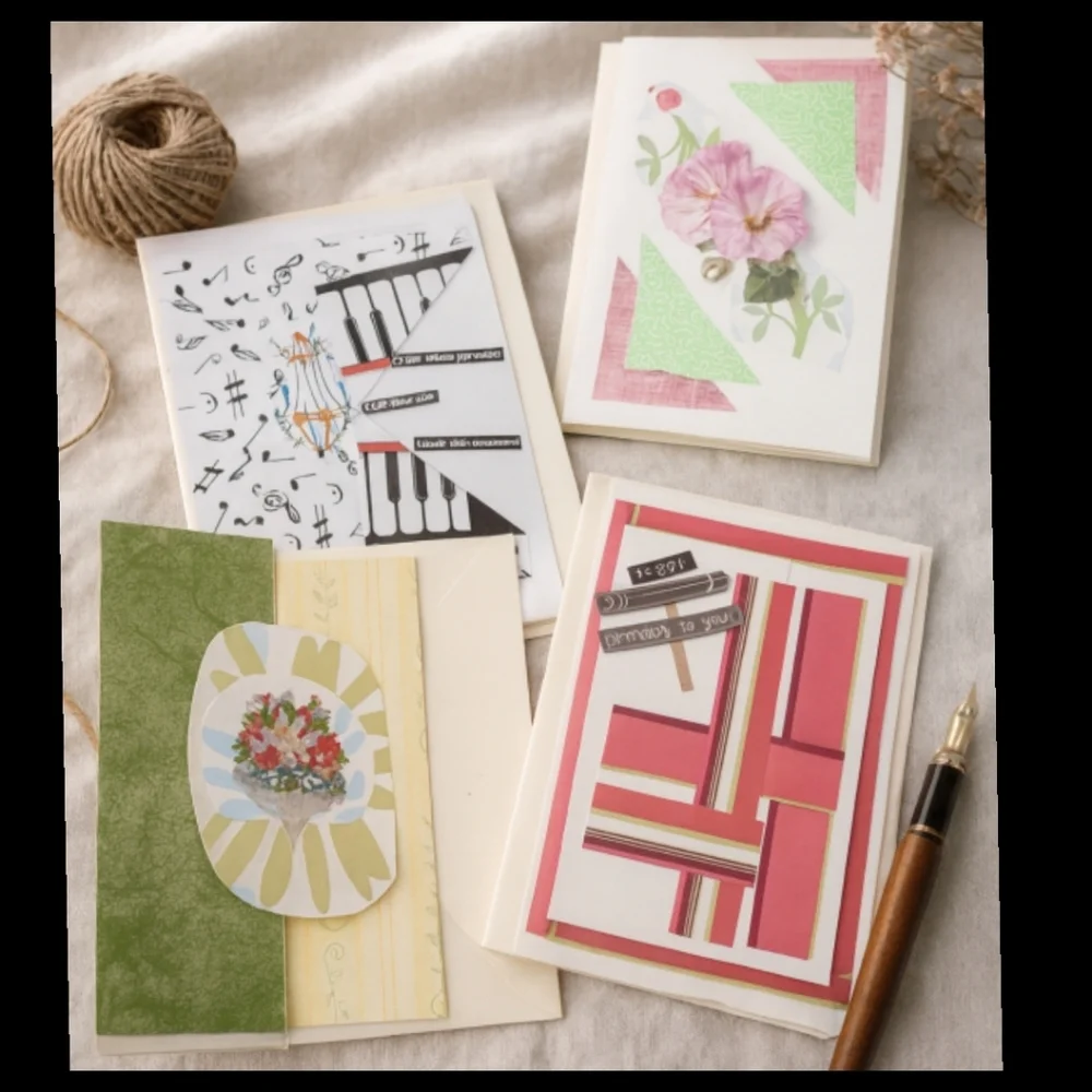 Giftable Greeting Cards Set of 8 | Vintage Collage Aesthetic| Blank All Occasion